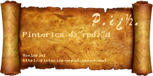 Pinterics Árpád névjegykártya